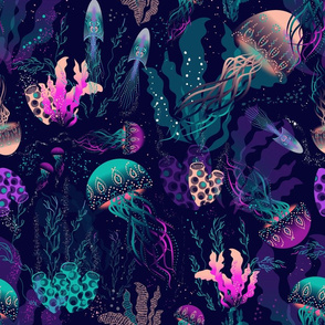 BIOLUMINESCENT-UNDERWATER-WORLD   by art for joy lesja saramakova gajdosikova design