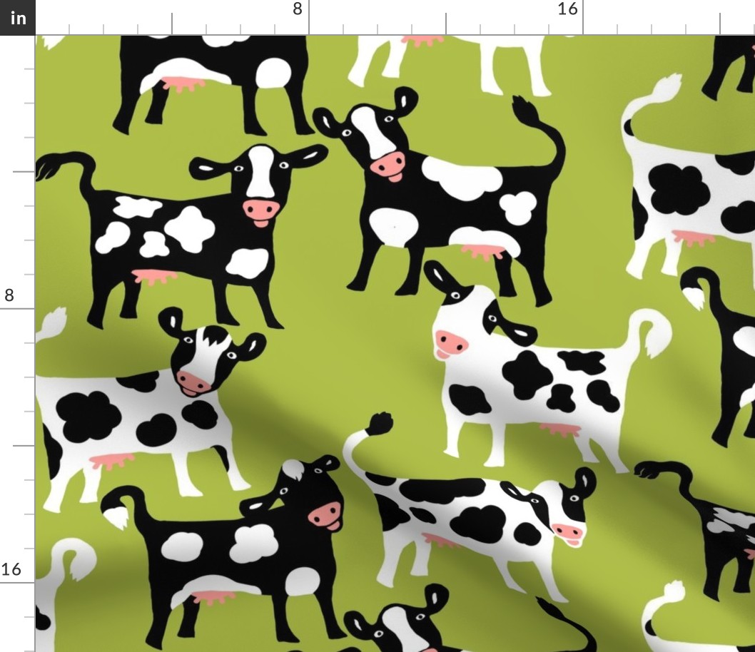 Silly Cows on Green / large scale