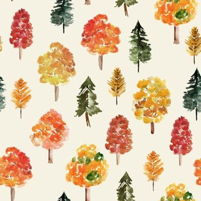 Fall Trees // Ecru White
