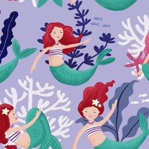 Cute  mermaids purple