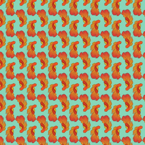 Goldfish Pattern on Turquoise