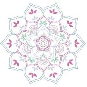 Floral Mandala in soft pastel colors