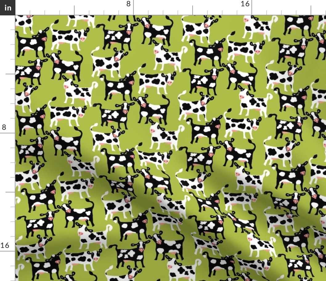 Silly Cows on Green / small scale