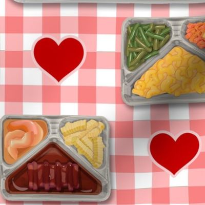 TV Dinner Pattern_Red Hearts