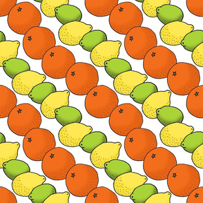 Large Citrus Pattern - Orange, Lemon & Lime