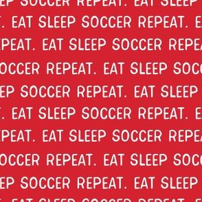 eat sleep soccer fabric - red