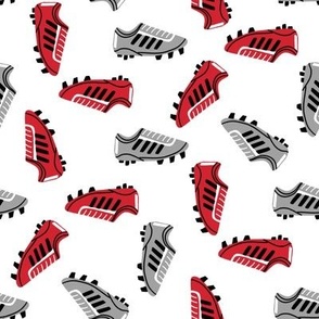 soccer cleats fabric - red grey