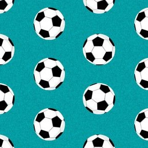 soccer ball fabric - teal 