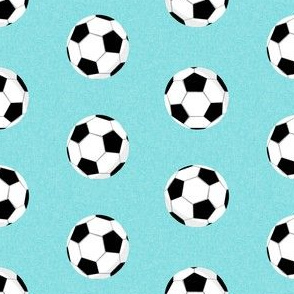 soccer ball fabric - light teal