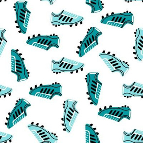 soccer cleats fabric - teal