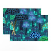 Wild About Mushrooms - Florescent Blue - Jumbo