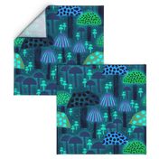 Wild About Mushrooms - Florescent Blue - Jumbo