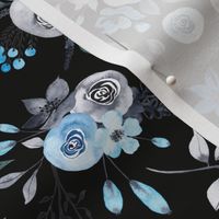 black blue floral