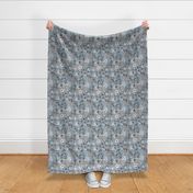 blue eternal floral gray background