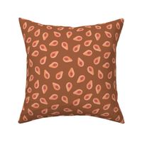 Little minimal papaya garden fruit design summer boho nursery kids print rust copper brown orange