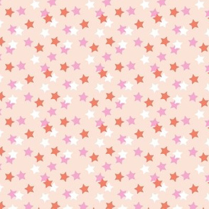 Little stars sparkles sky girls abstract boho nursery design pink coral