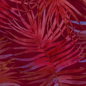 Watercolor Red Palms (maroon) 18"