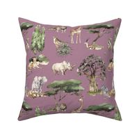 jungle animals lavender linen