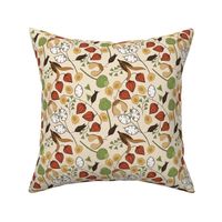 Large Seed Pods on Cream - Fall Floral Pattern