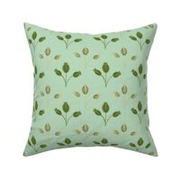 Playful Flower Buds Tonal Green farmhouse cottage floral by Terri Conrad Designs