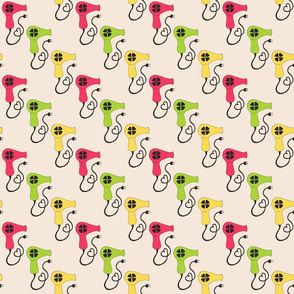 Blowdryer Love in Pink, Yellow and Green