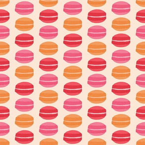Large Macaron Cookie Pattern in Pink and Orange