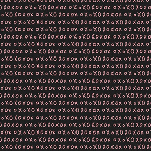 Valentines XO Pattern - Pink and Black