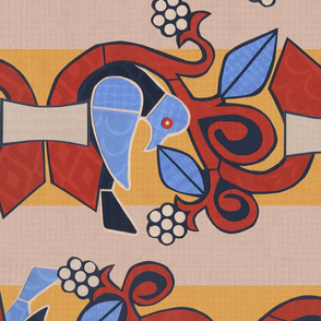 Baldishol Pica pica - Norwegian Tapestry Inspired
