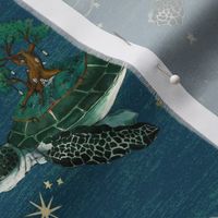 Sea turtles in the soothing night sky stars nautical, 4 inch, whimsical, gender neutral unisex nursery, kids and baby , hand-painted, fantasy, magical, baby boy