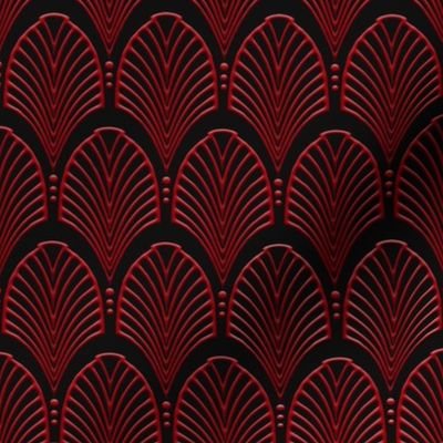 Art Deco Pattern red on black