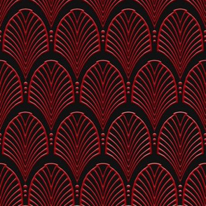 Art Deco Pattern red on black