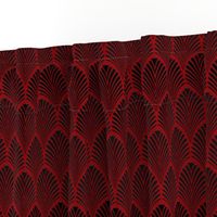 Art Deco Fans black on red