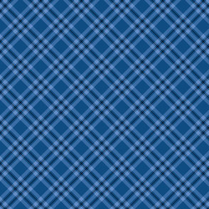 Medium Blue Diagonal Plaid