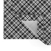 Black and White Diagonal Plaid