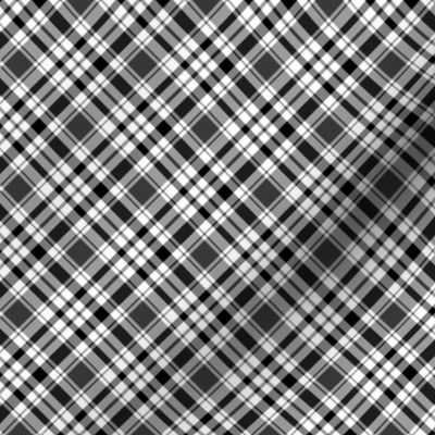 Black and White Diagonal Plaid