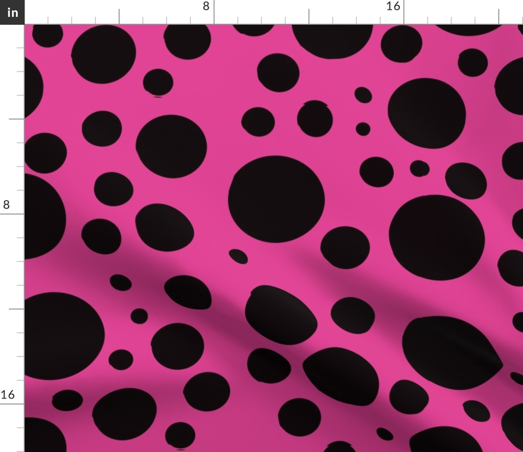 Hot Pink and Black Spots