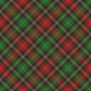 Christmas Diagonal Plaid in Red, Green, and Black