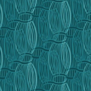 Geometric Surround Teal Turquoise by Angel Gerardo - Medium Scale