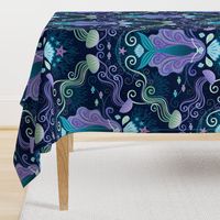 Meditating Mermaid Damask