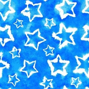 Blue Tie Dye Stars