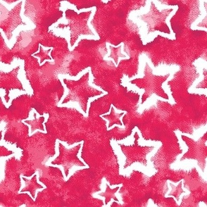 Hot Pink Tie Dye Stars