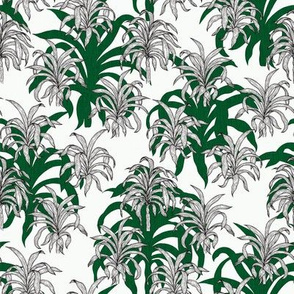Tropical Palms in Green and Black / Small Scale