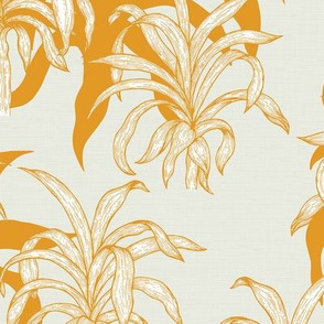 Tropical Palms in Mustard / Big Scale