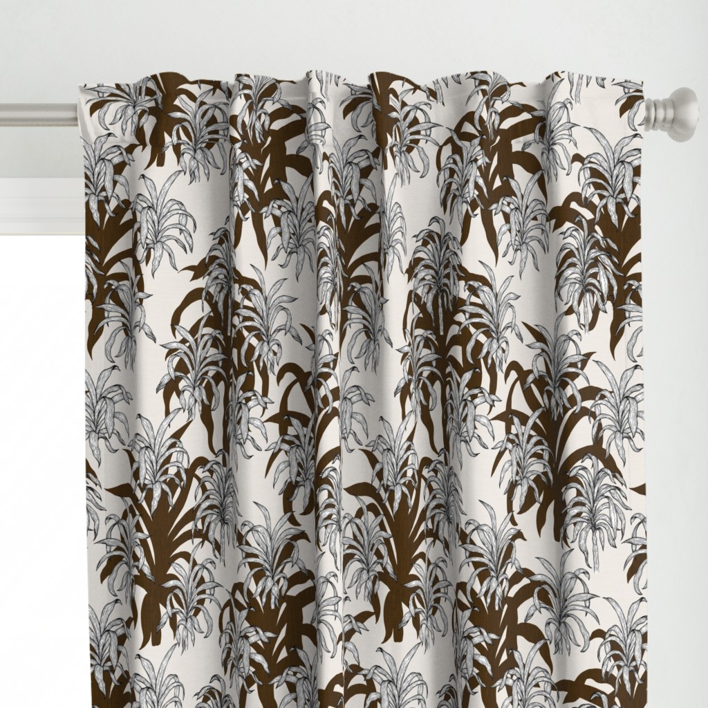Tropical Palms in Brown and Black / Big Scale