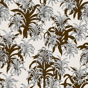 Tropical Palms in Brown and Black / Small Scale