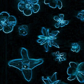 Bioluminescent garden flowers