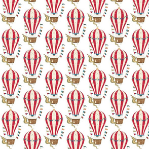 Vintage Ornamental Red Striped Hot Air Helium Balloons