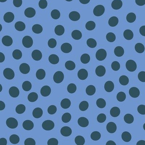 Periwinkle and Denim Blue Polka Dot
