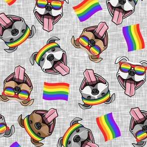 Pride Pit Bulls - pitties - LGBTQ - grey - LAD20