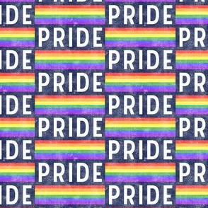 PRIDE - rainbow stripes - LGBT - blue retro wash - LAD20